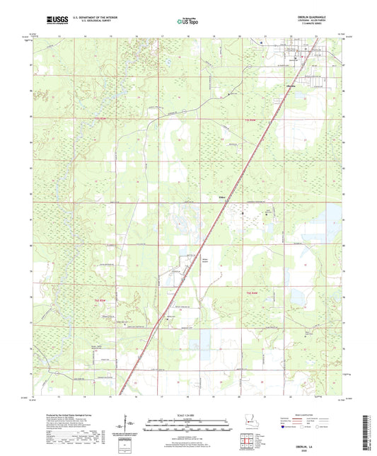 Oberlin Louisiana US Topo Map Image