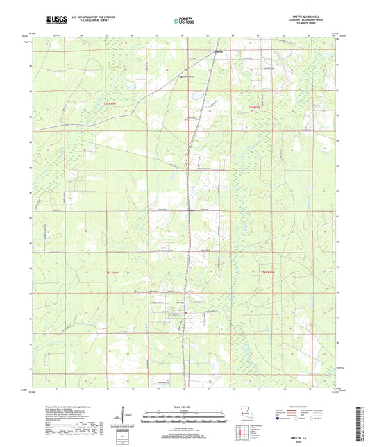 Oretta Louisiana US Topo Map Image