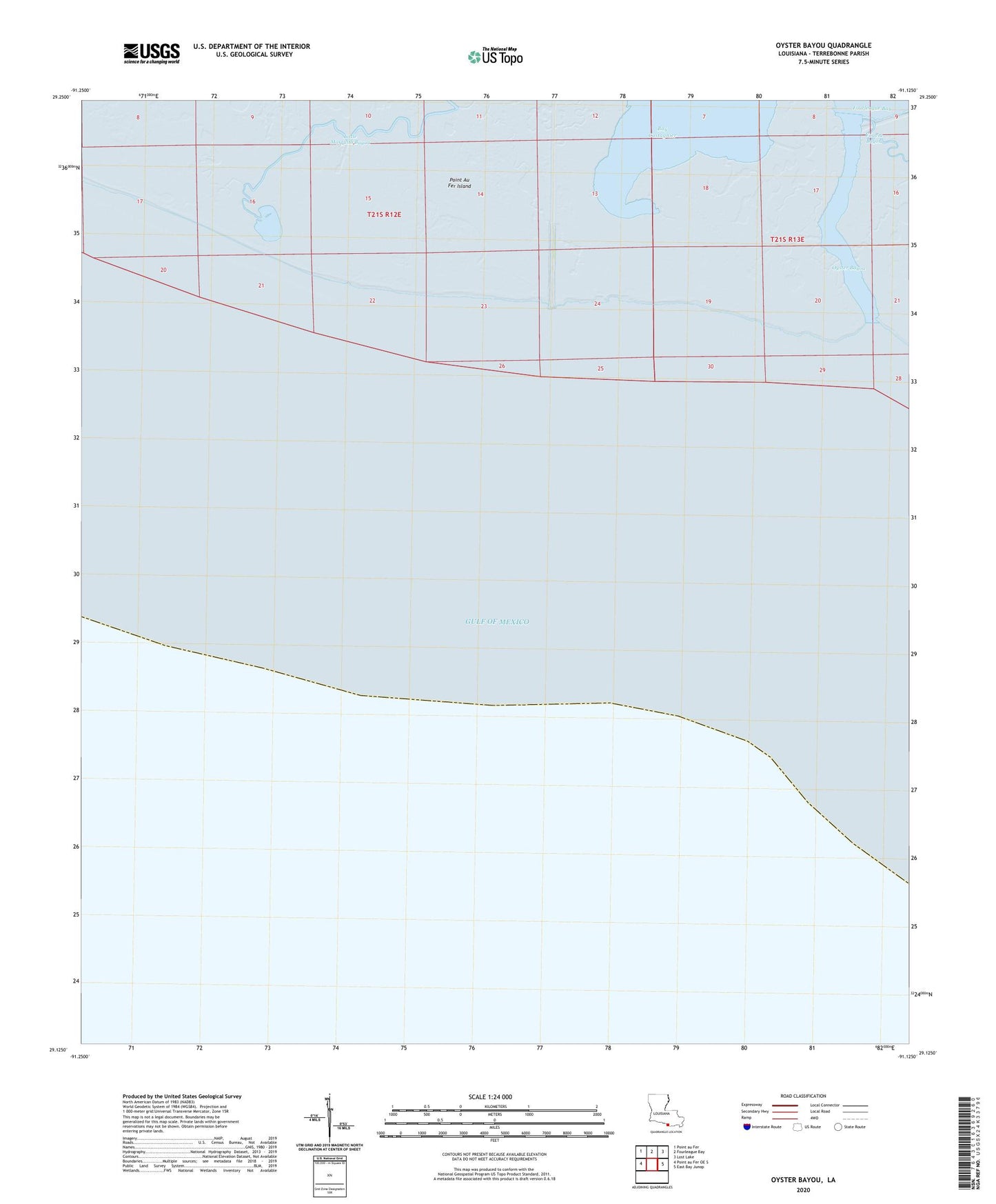 Oyster Bayou Louisiana US Topo Map Image