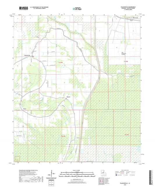 Plaucheville Louisiana US Topo Map Image