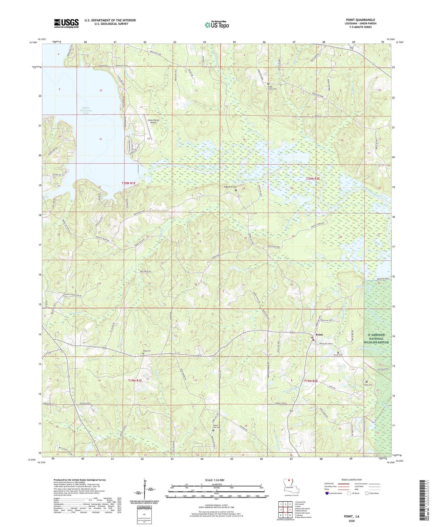 Point Louisiana US Topo Map Image