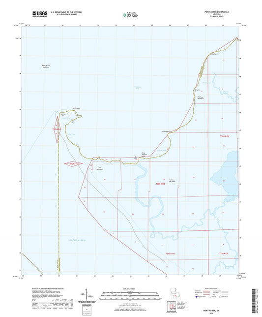 Point au Fer Louisiana US Topo Map Image
