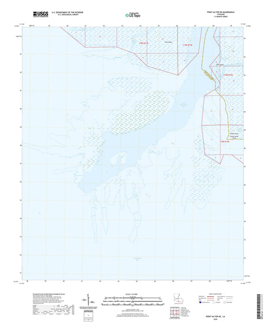 Point au Fer NE Louisiana US Topo Map Image