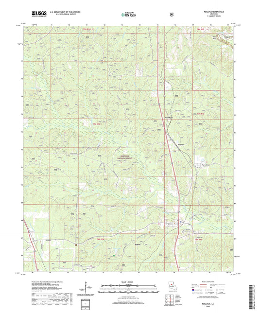Pollock Louisiana US Topo Map Image