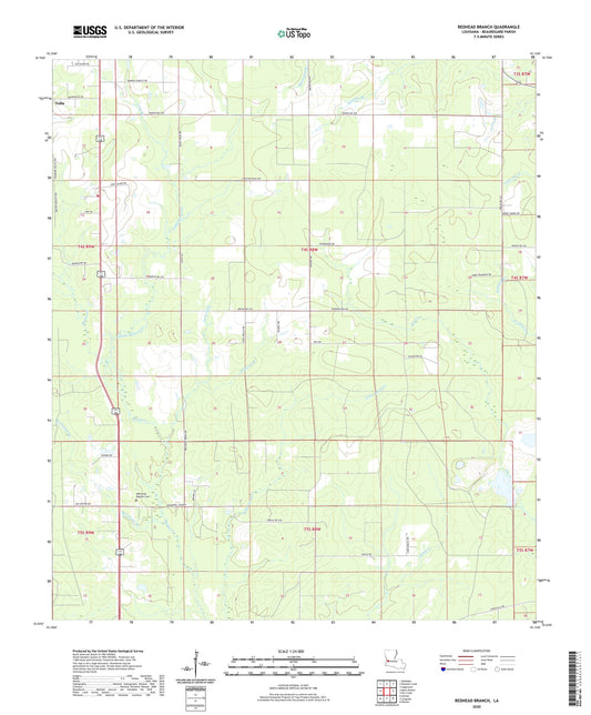 Redhead Branch Louisiana US Topo Map Image