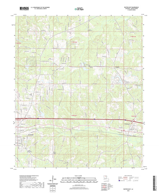 Ruston East Louisiana US Topo Map Image