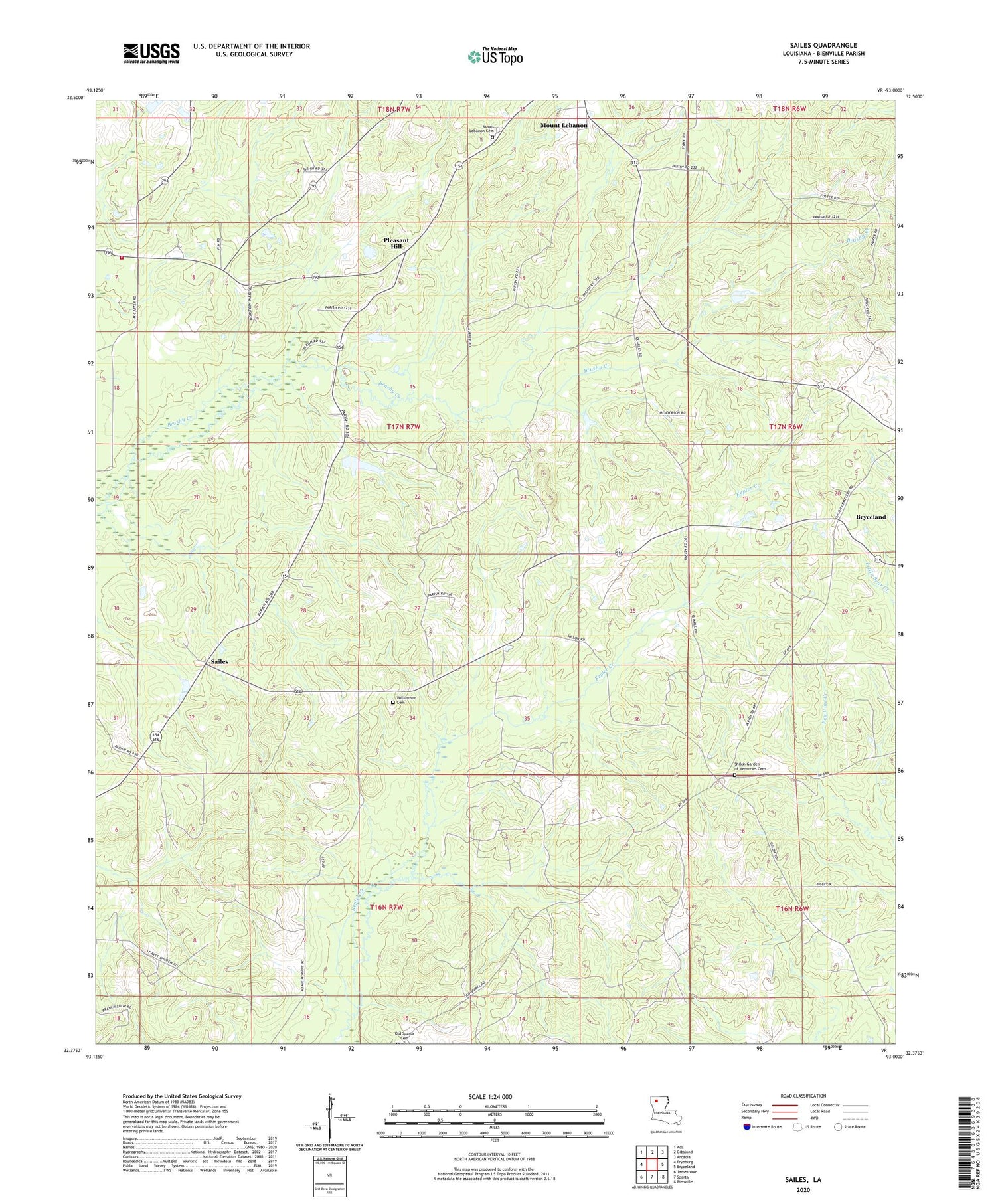 Sailes Louisiana US Topo Map Image