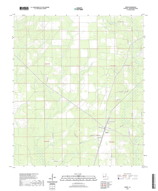 Singer Louisiana US Topo Map Image