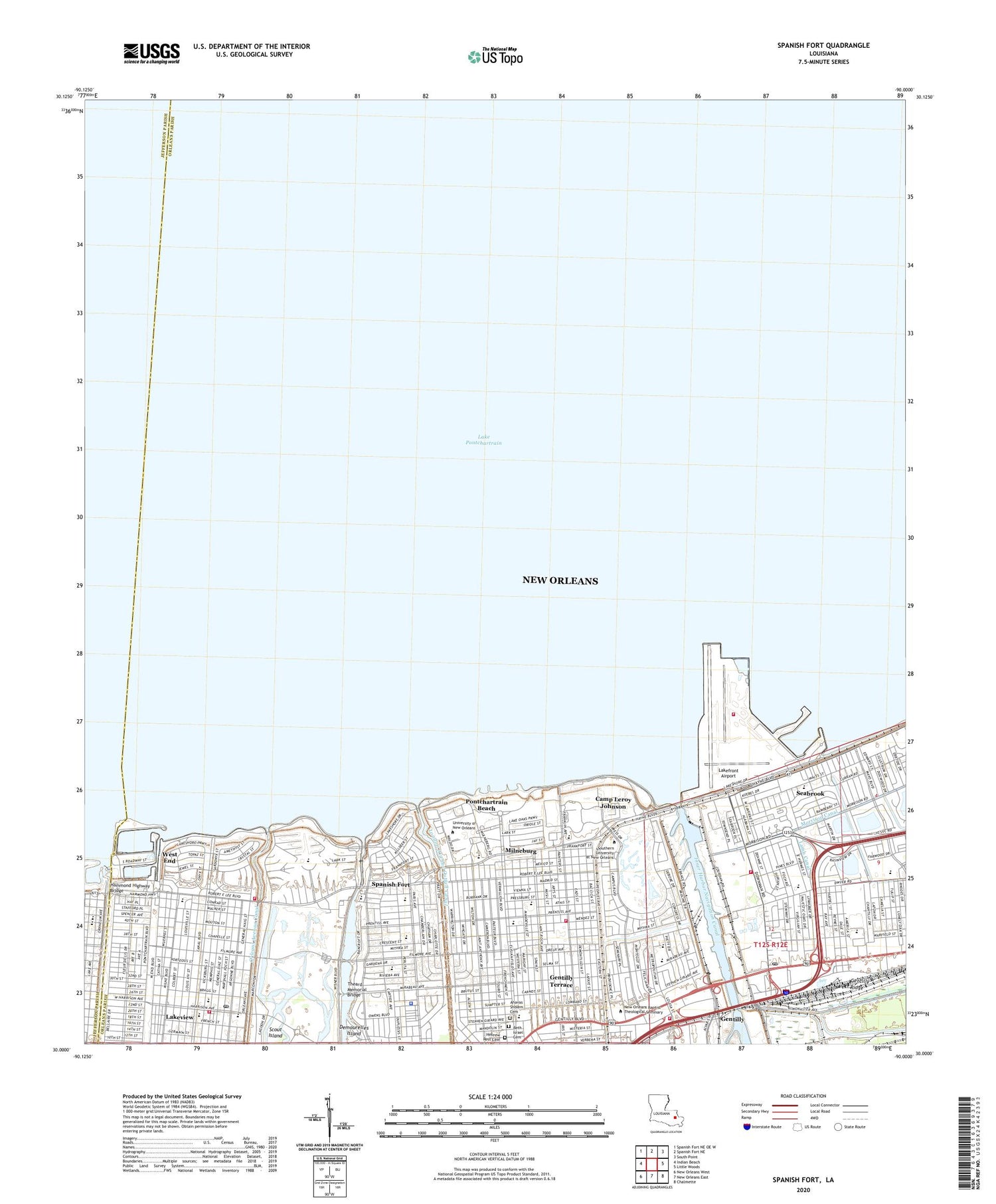 Spanish Fort Louisiana US Topo Map Image