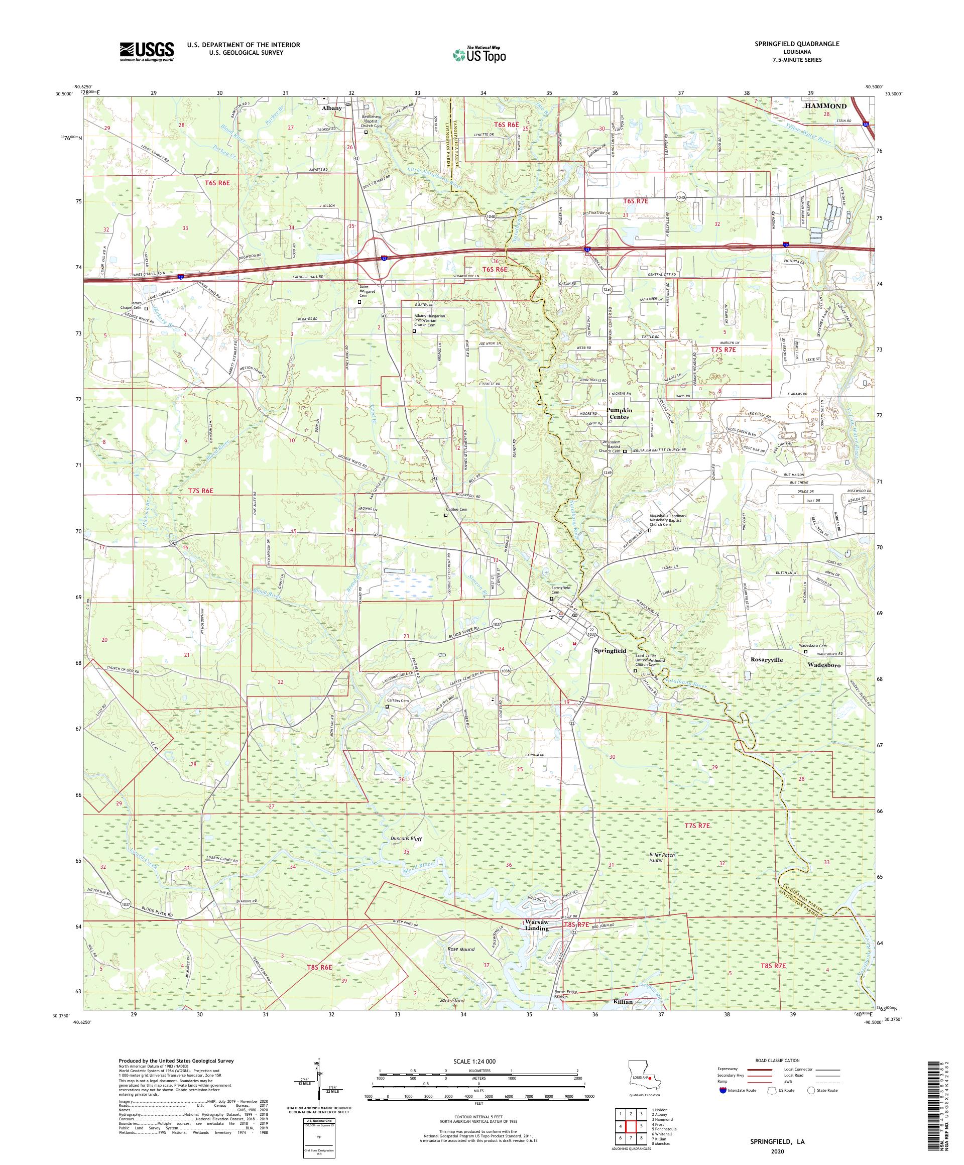 Springfield Louisiana US Topo Map – MyTopo Map Store