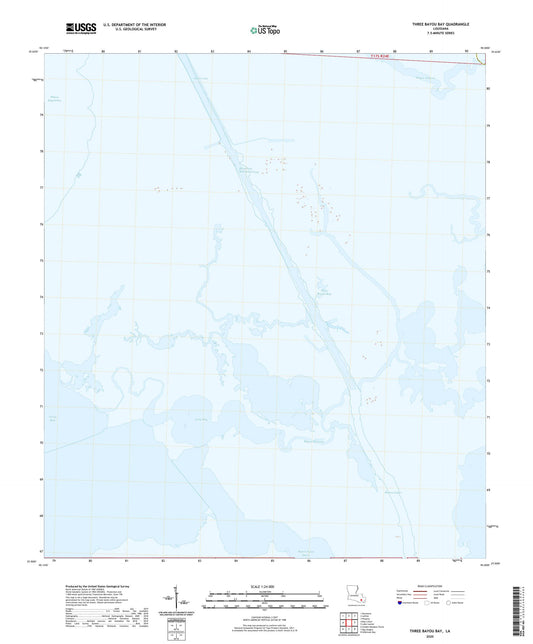 Three Bayou Bay Louisiana US Topo Map Image