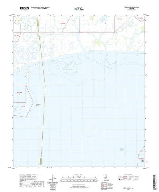 Tigre Lagoon Louisiana US Topo Map Image