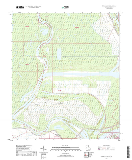 Turnbull Island Louisiana US Topo Map Image