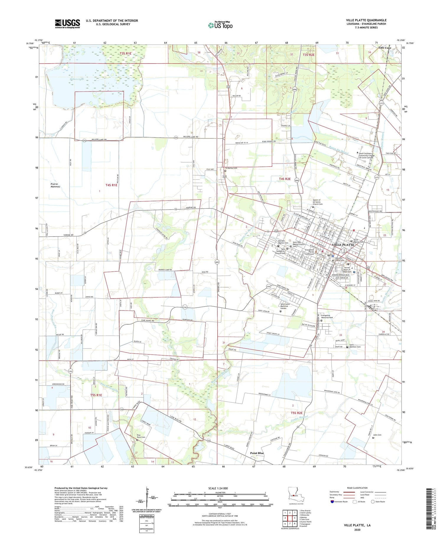 Ville Platte Louisiana US Topo Map Image