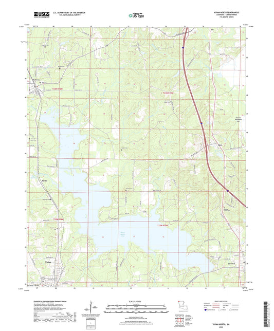 Vivian North Louisiana US Topo Map Image