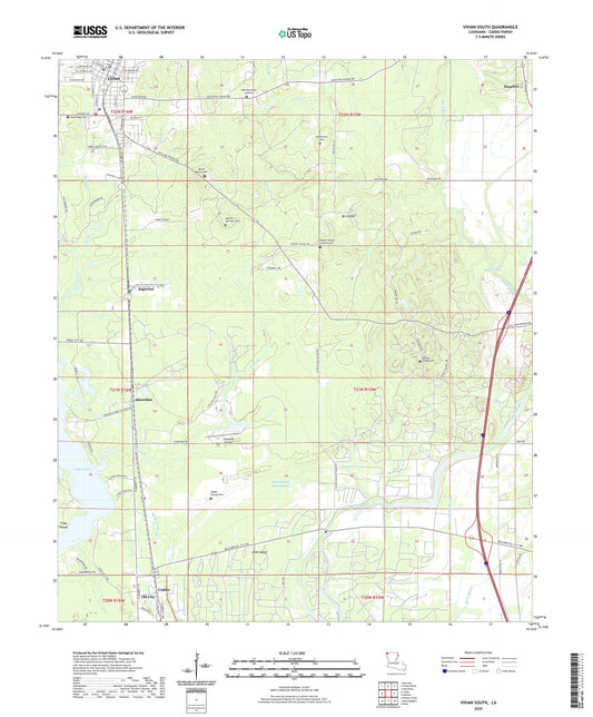 Vivian South Louisiana US Topo Map Image