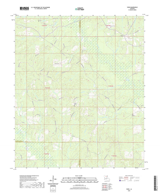 Vixen Louisiana US Topo Map Image