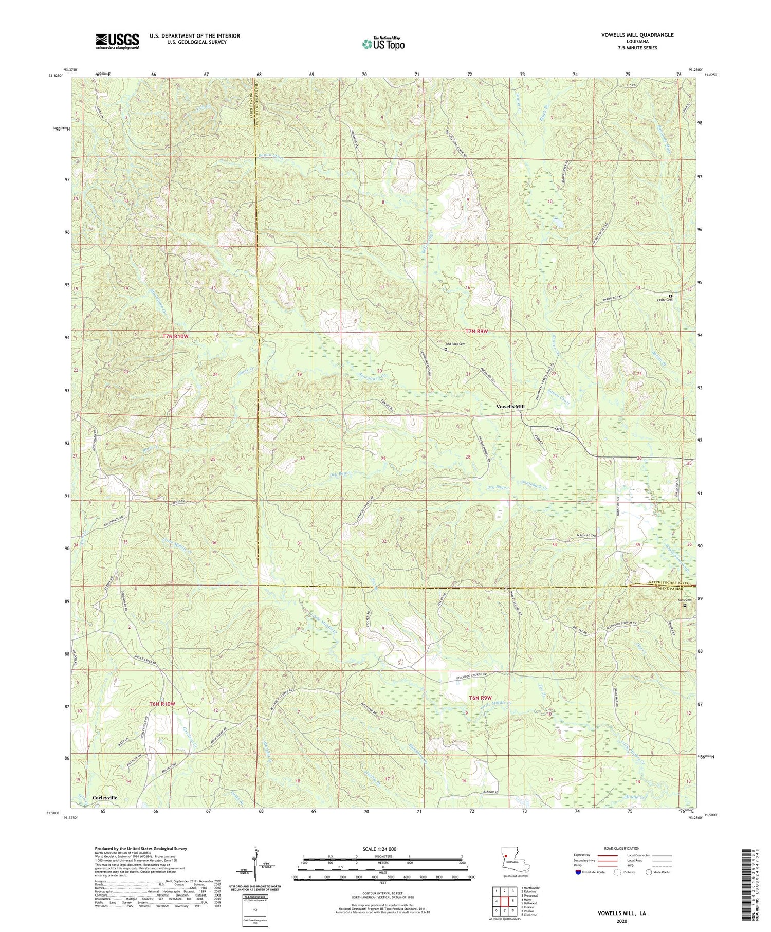 Vowells Mill Louisiana US Topo Map Image