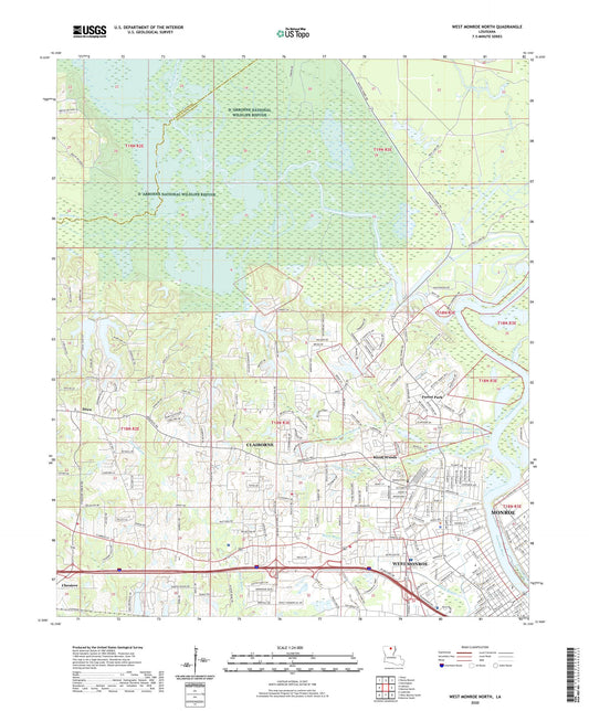 West Monroe North Louisiana US Topo Map Image