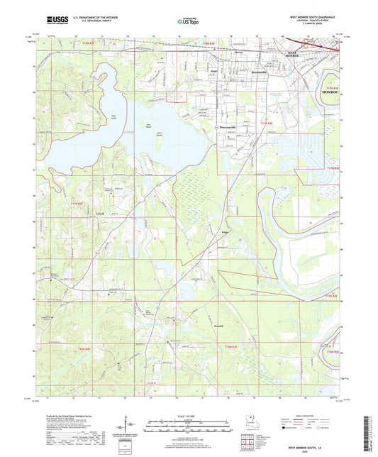 West Monroe South Louisiana US Topo Map Image