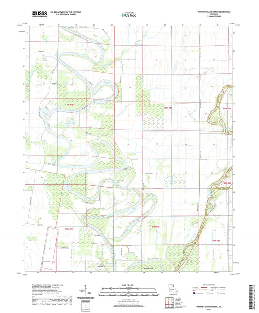 Whitney Island North Louisiana US Topo Map Image