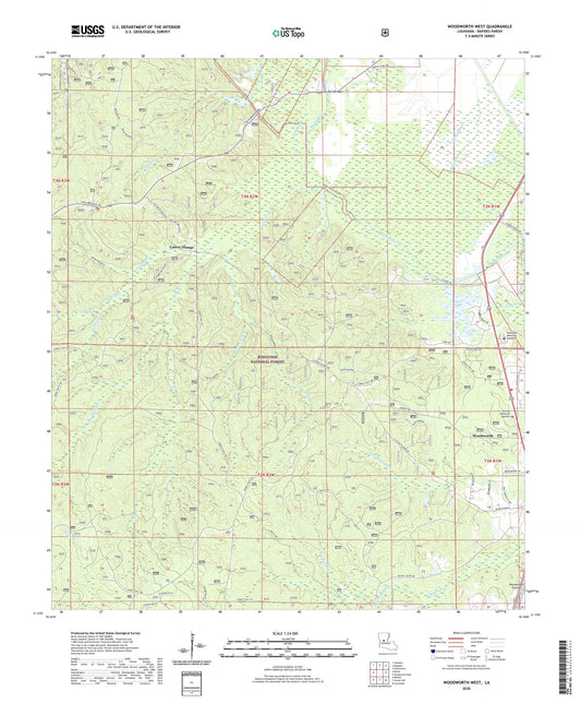 Woodworth West Louisiana US Topo Map Image