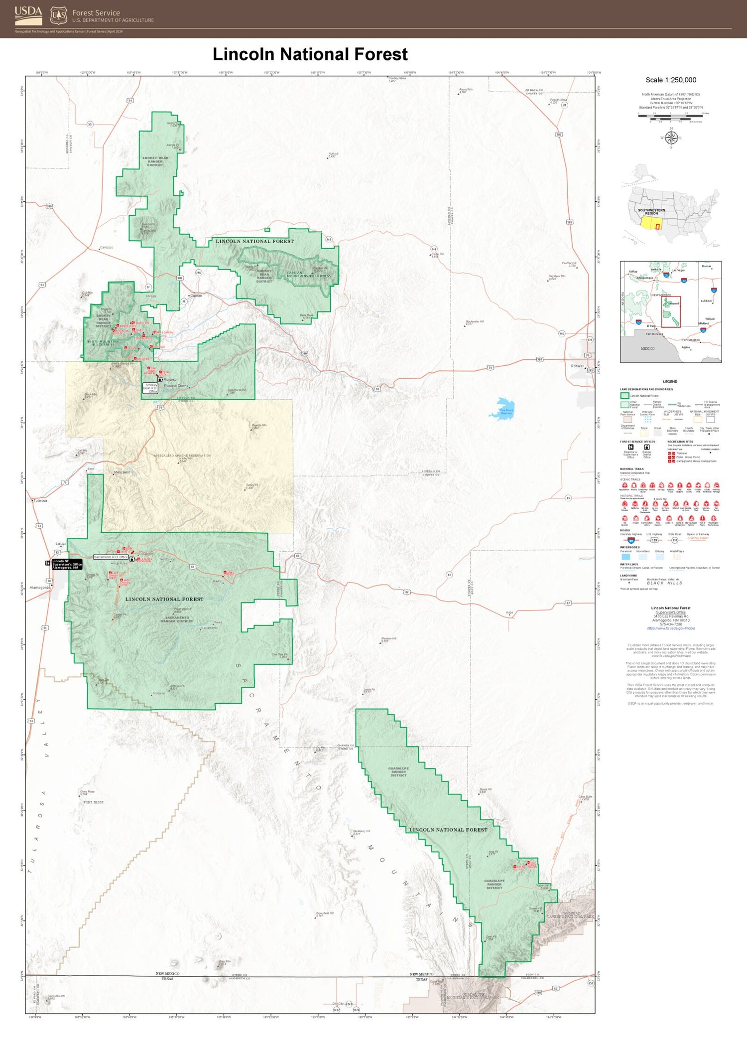 Lincoln National Forest Map