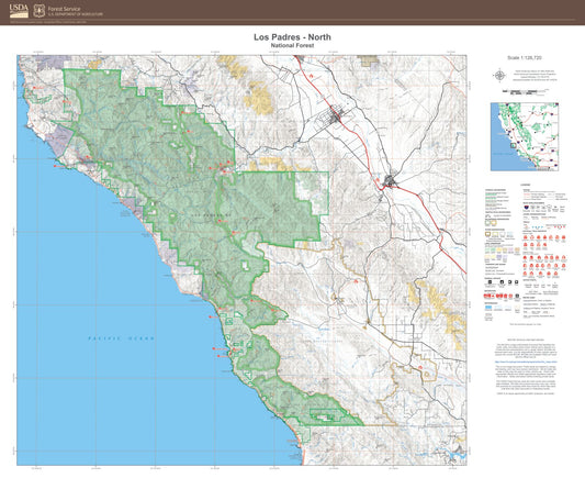 Los Padres National Forest North Map