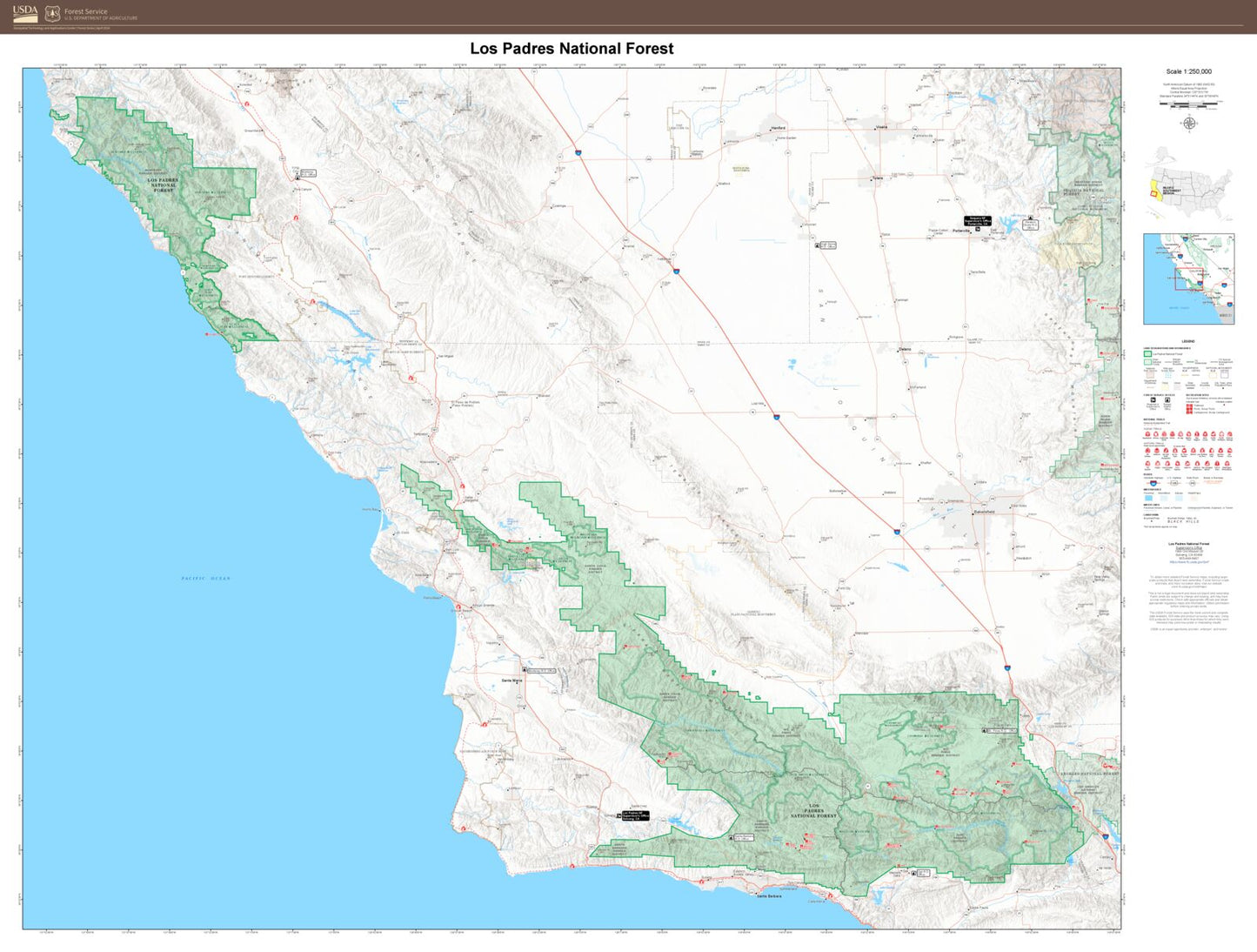 Los Padres National Forest Map