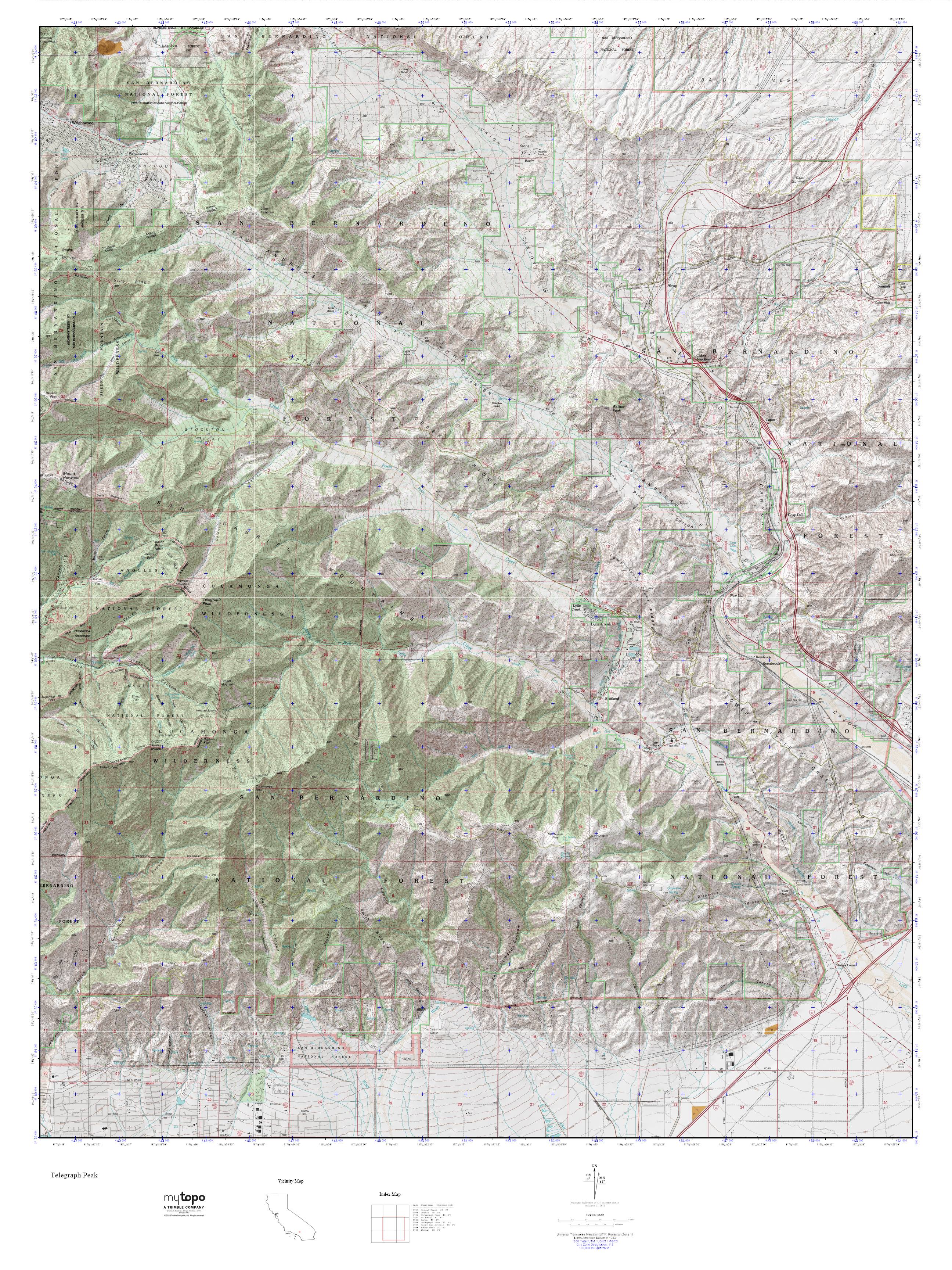 Lytle Creek MyTopo Explorer Series Map – MyTopo Map Store