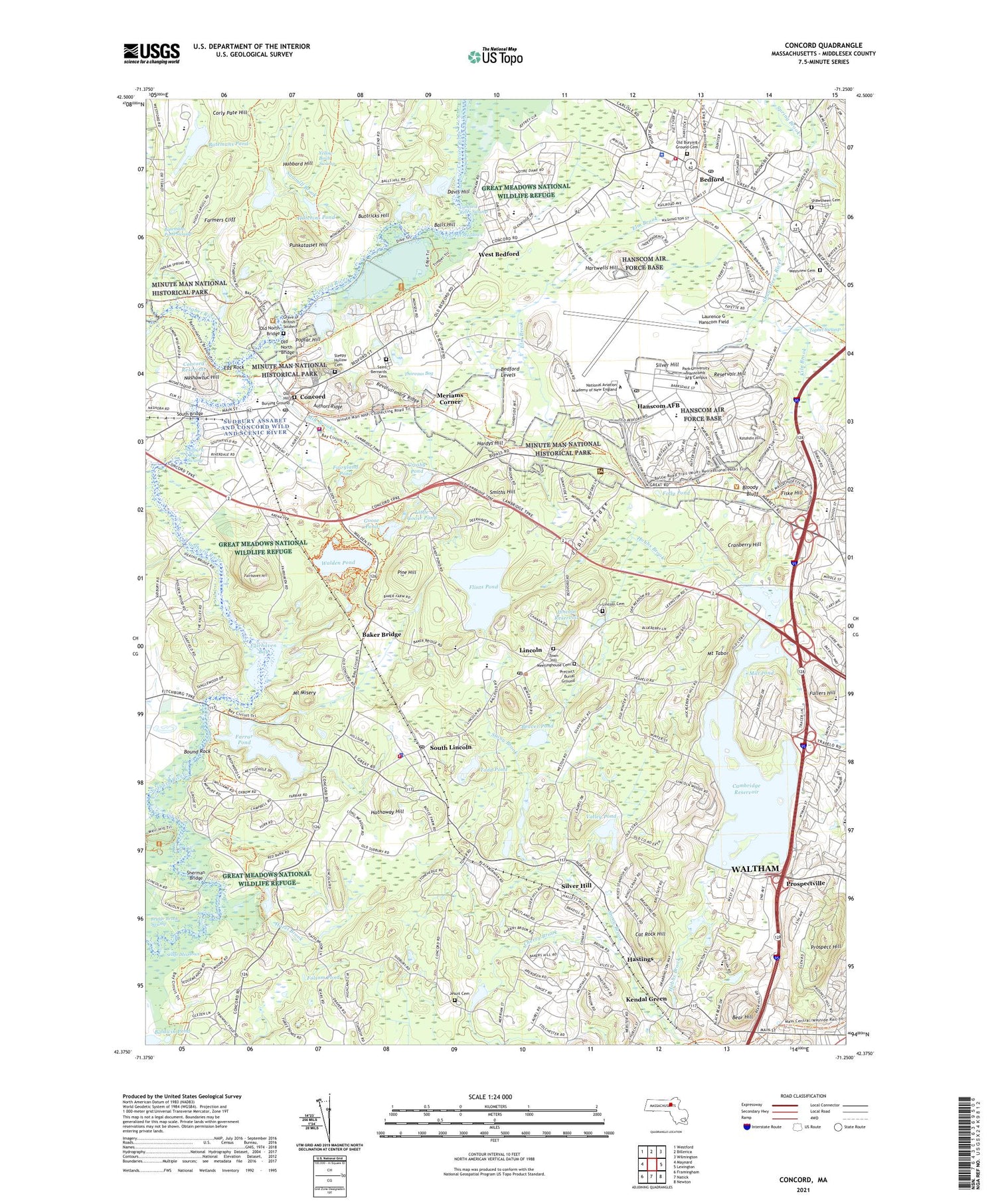 Concord Massachusetts US Topo Map Image