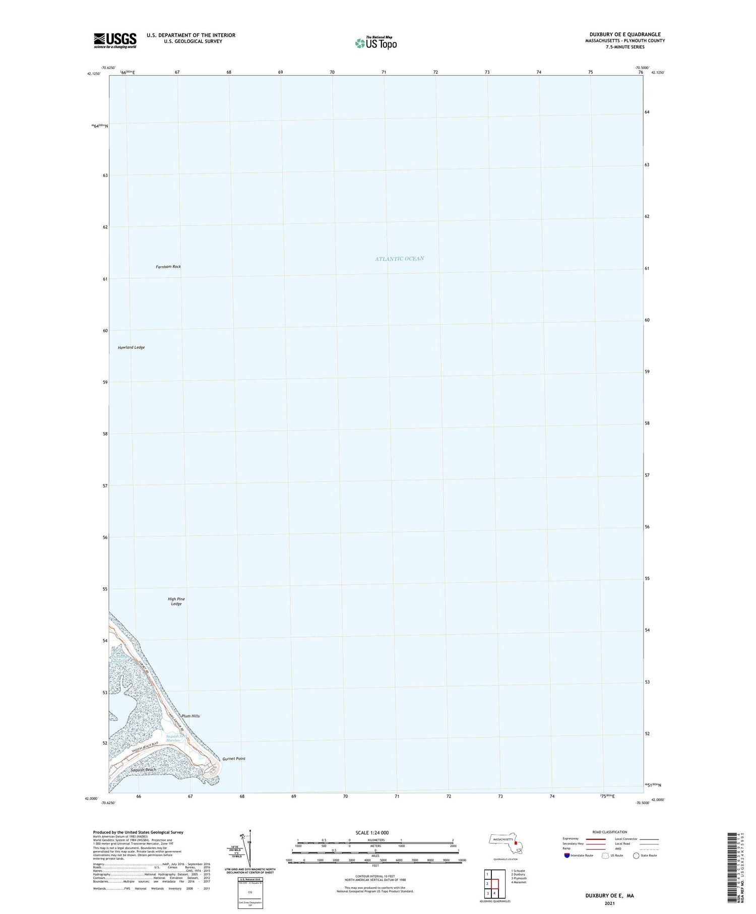 Duxbury OE E Massachusetts US Topo Map Image