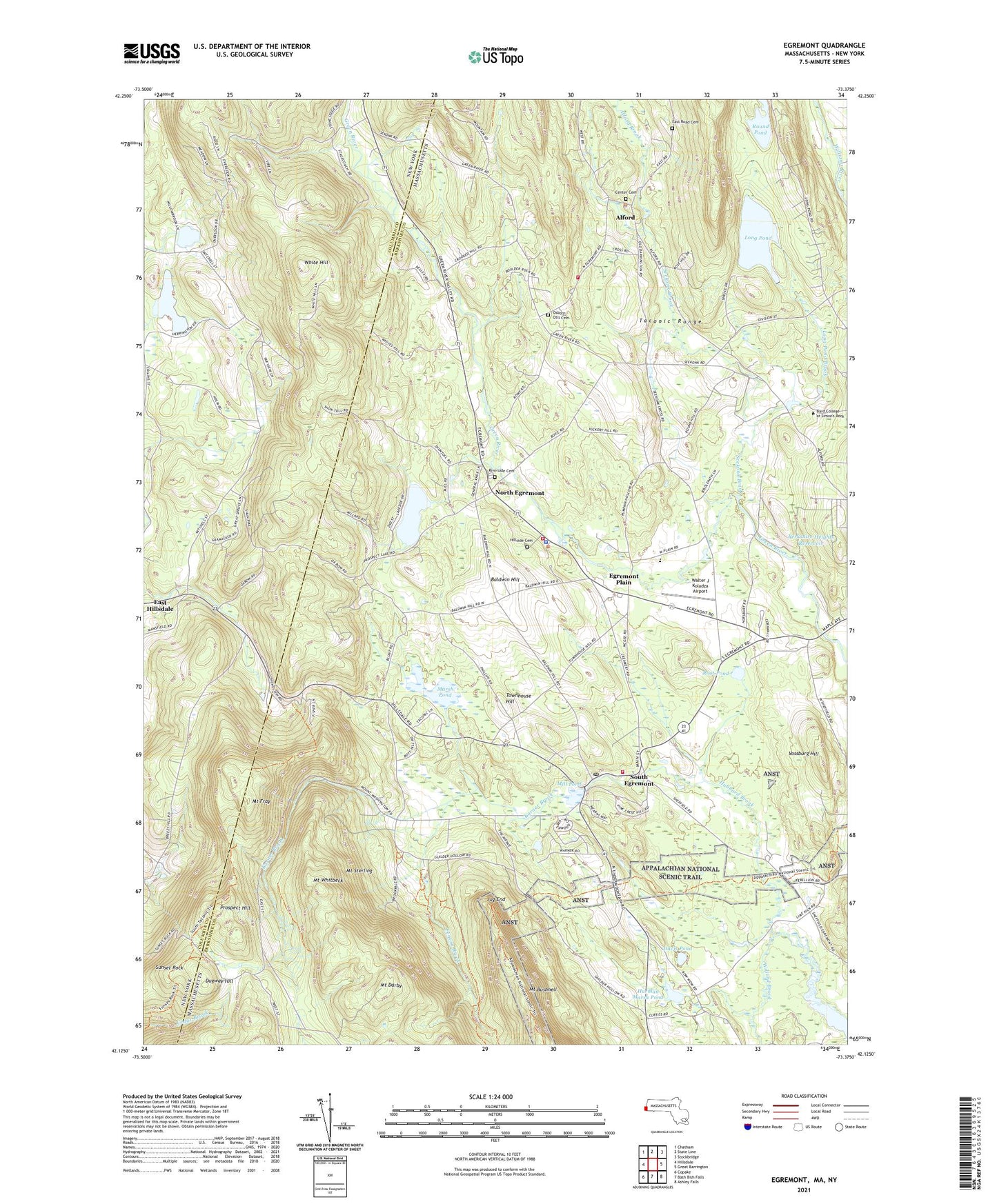 Egremont Massachusetts US Topo Map Image