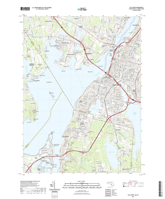 Fall River Massachusetts US Topo Map Image