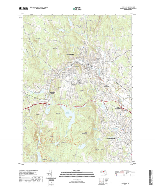 Fitchburg Massachusetts US Topo Map Image
