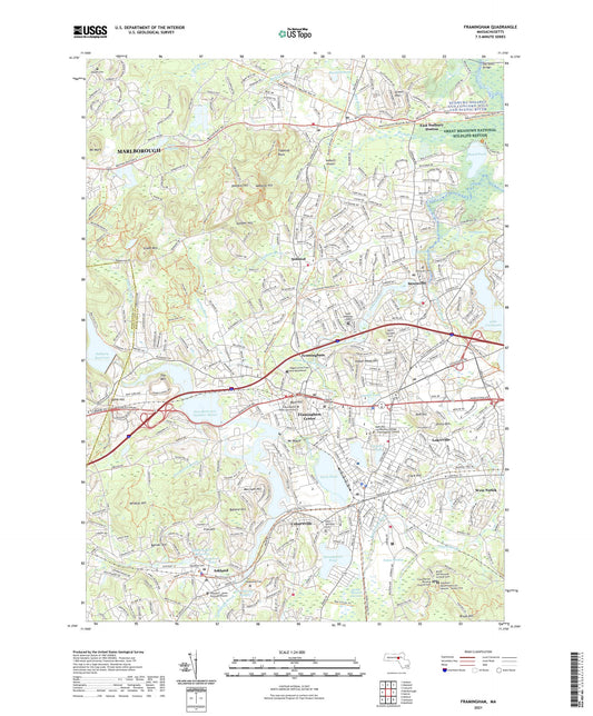 Framingham Massachusetts US Topo Map Image