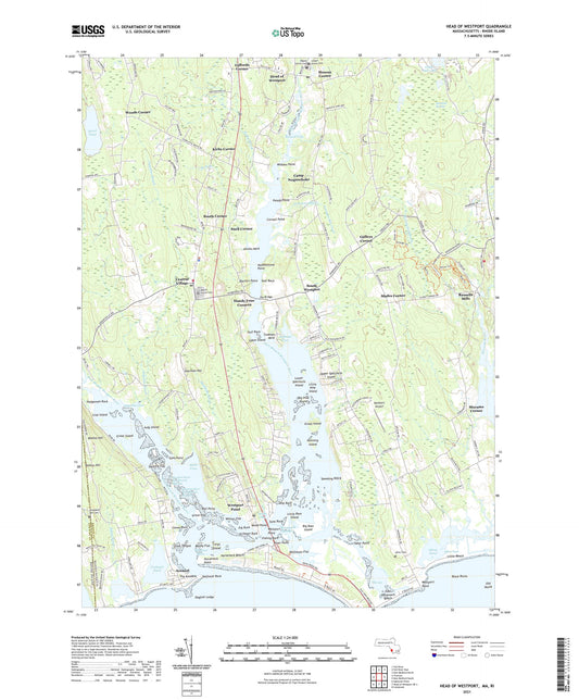 Head of Westport Massachusetts US Topo Map Image