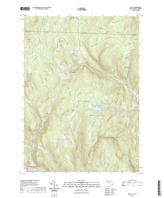 Heath Massachusetts US Topo Map Image