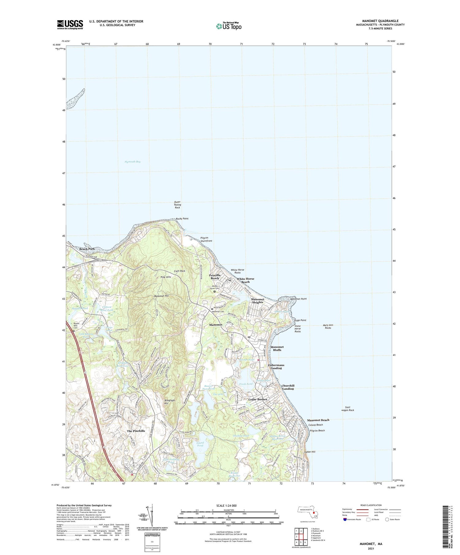 Manomet Massachusetts US Topo Map Image