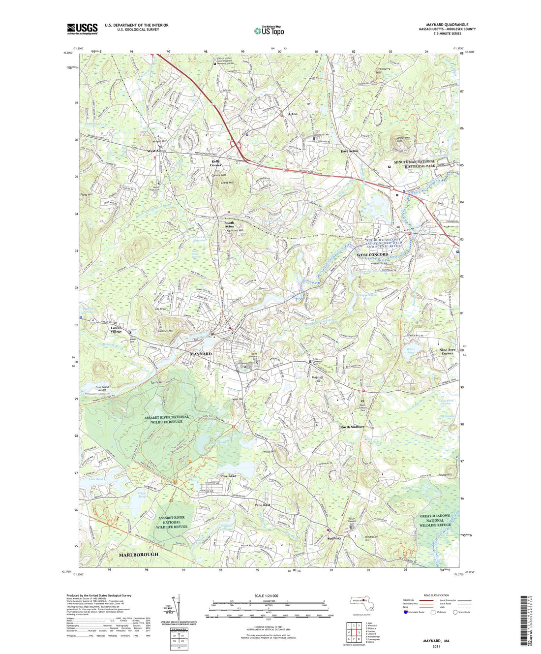 Maynard Massachusetts US Topo Map – MyTopo Map Store