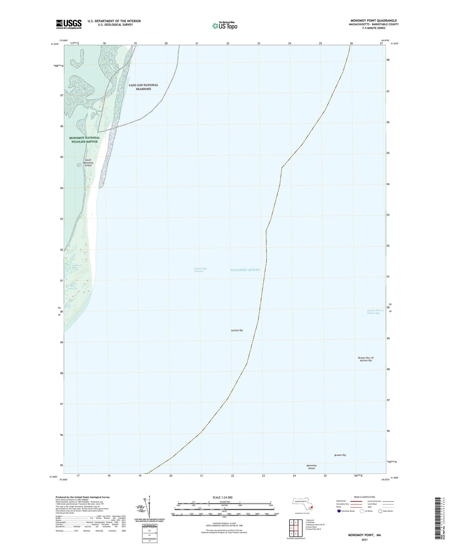 Monomoy Point Massachusetts US Topo Map Image