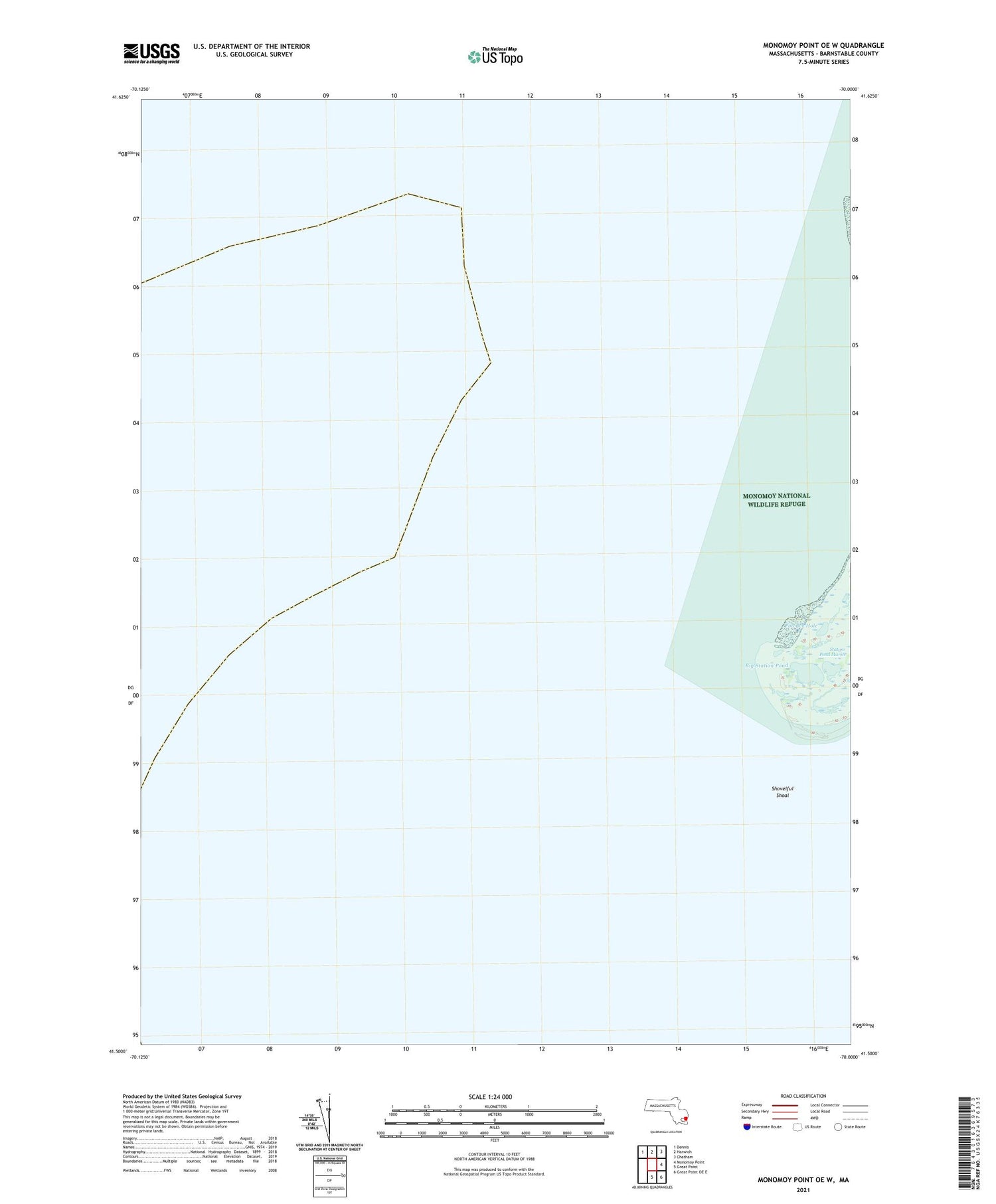 Monomoy Point OE W Massachusetts US Topo Map Image