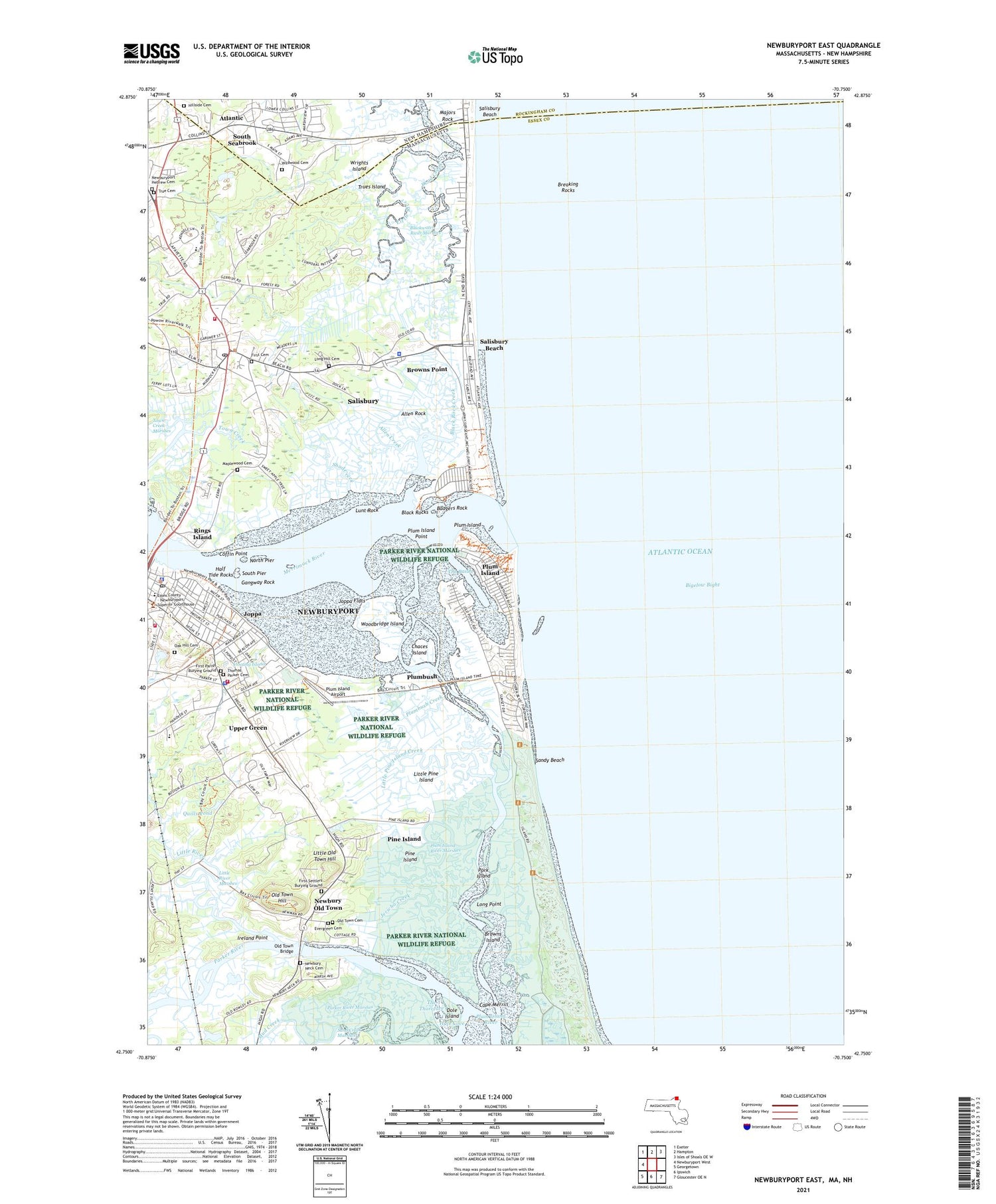 Newburyport East Massachusetts US Topo Map Image