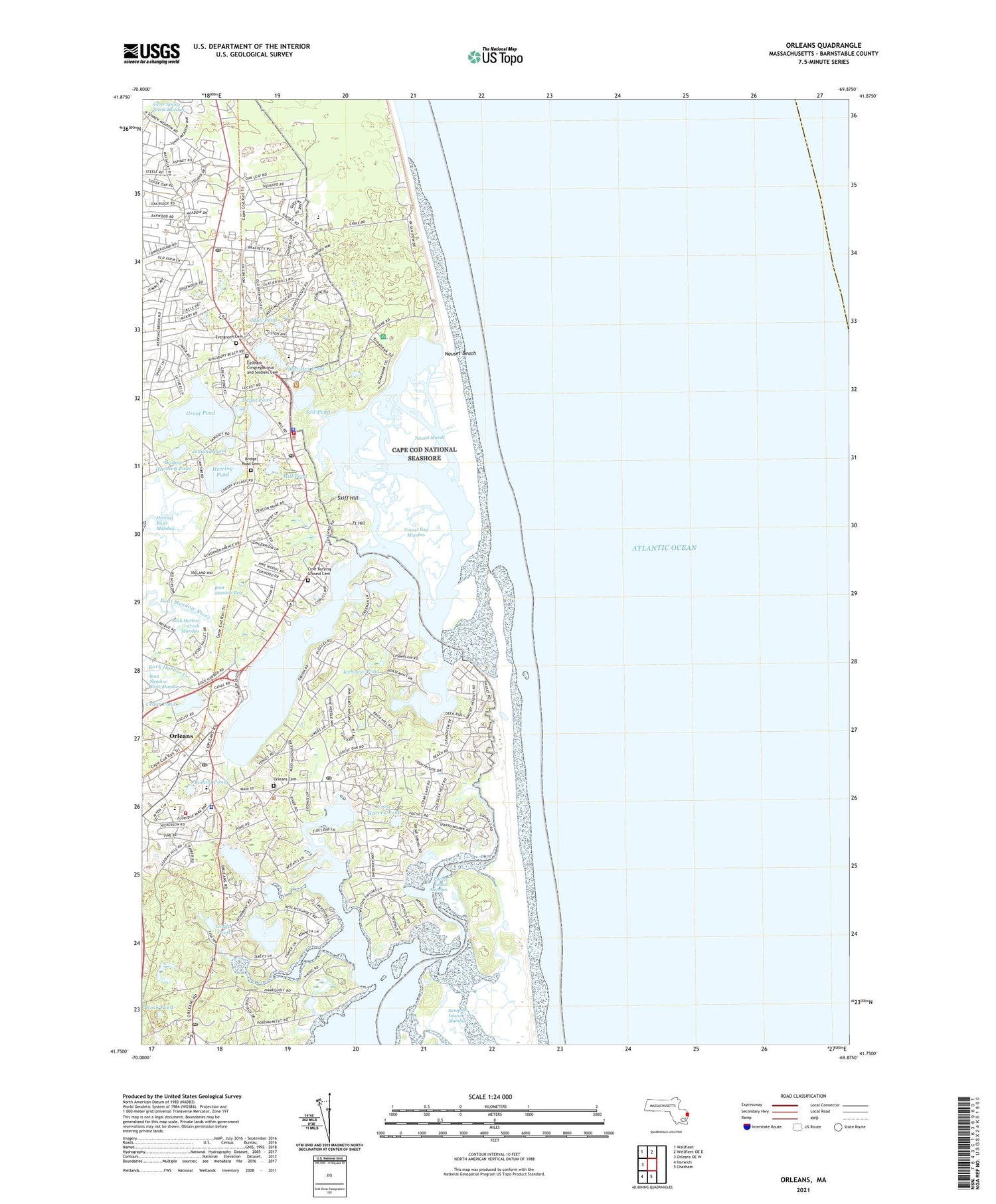 Orleans Massachusetts US Topo Map Image