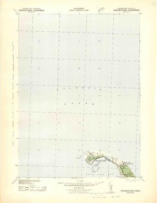 Historic 1942 Provincetown Massachusetts 30'x30' Topo Map Image