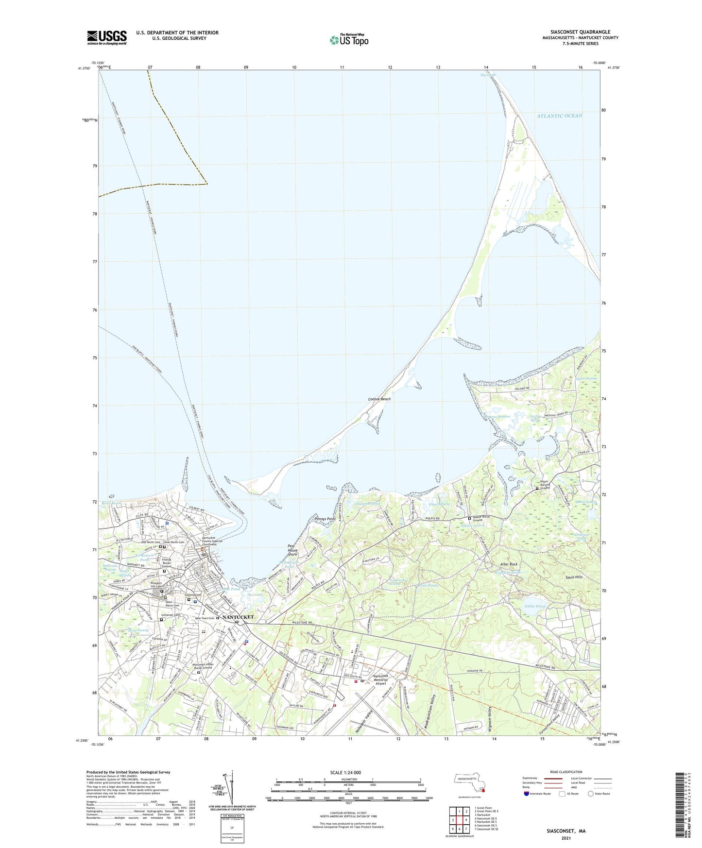 Siasconset Massachusetts US Topo Map Image