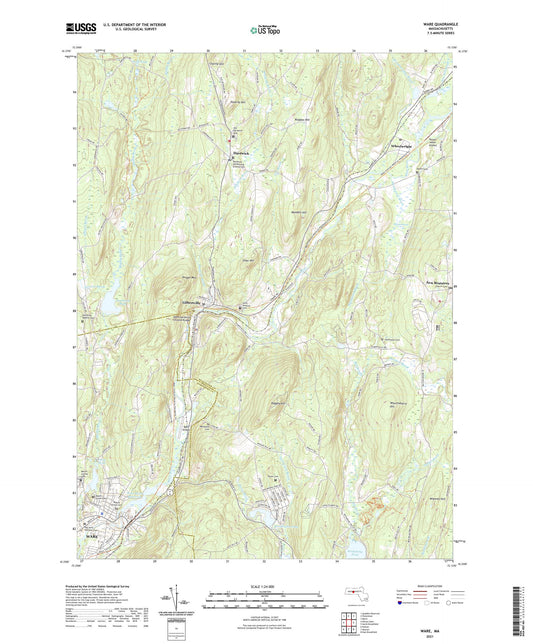 Ware Massachusetts US Topo Map Image