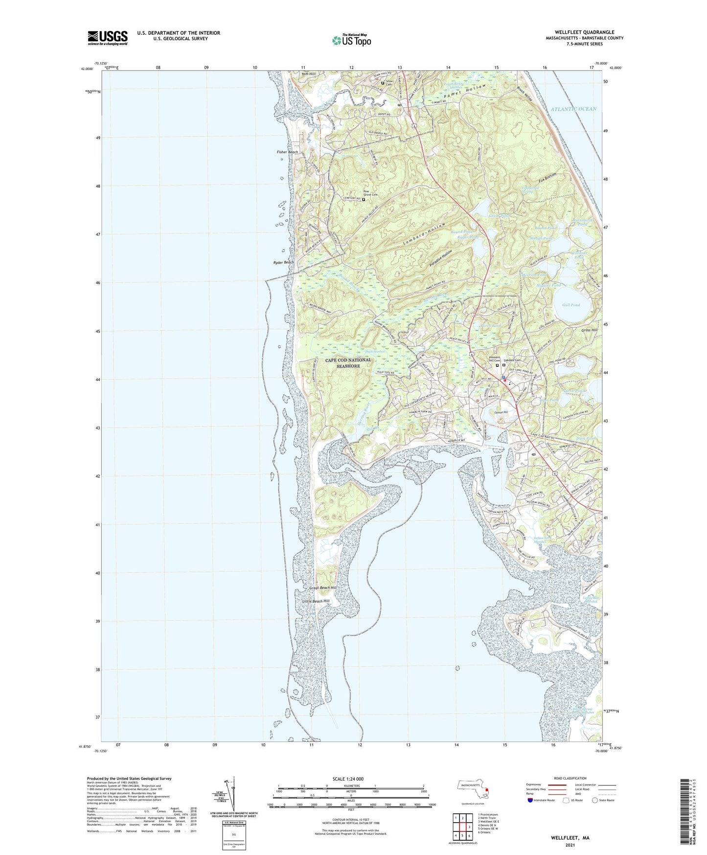 Wellfleet Massachusetts US Topo Map Image