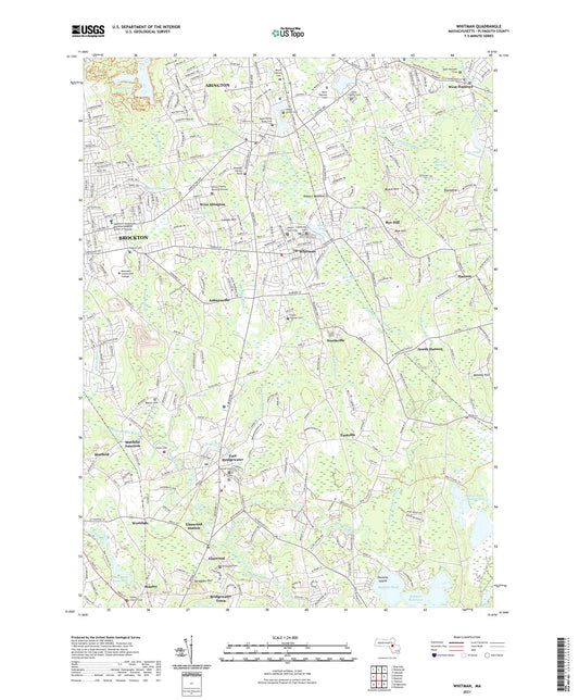 Whitman Massachusetts US Topo Map Image