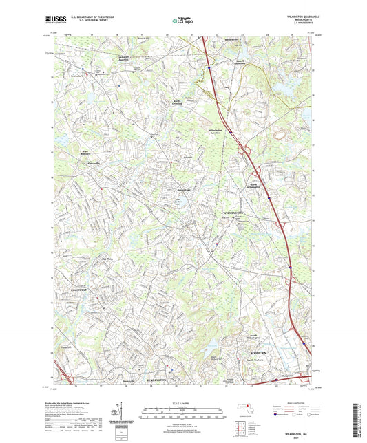 Wilmington Massachusetts US Topo Map Image
